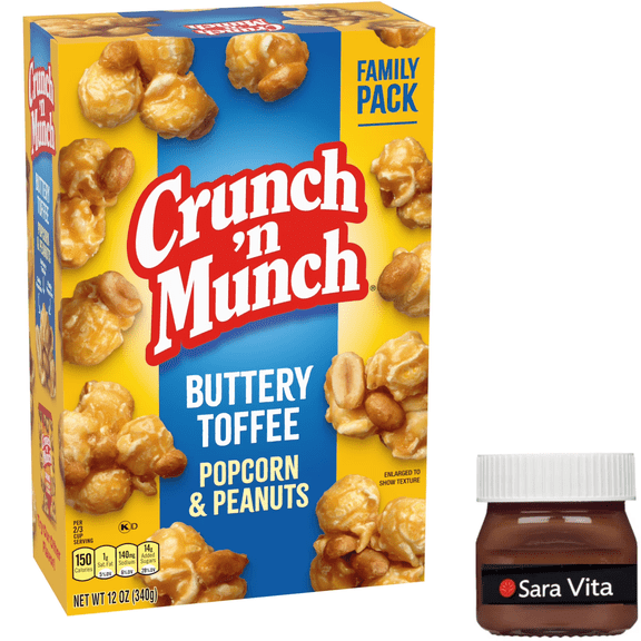 CRUNCH 'N MUNCH Buttery Toffee Popcorn with Peanuts, 12 oz.