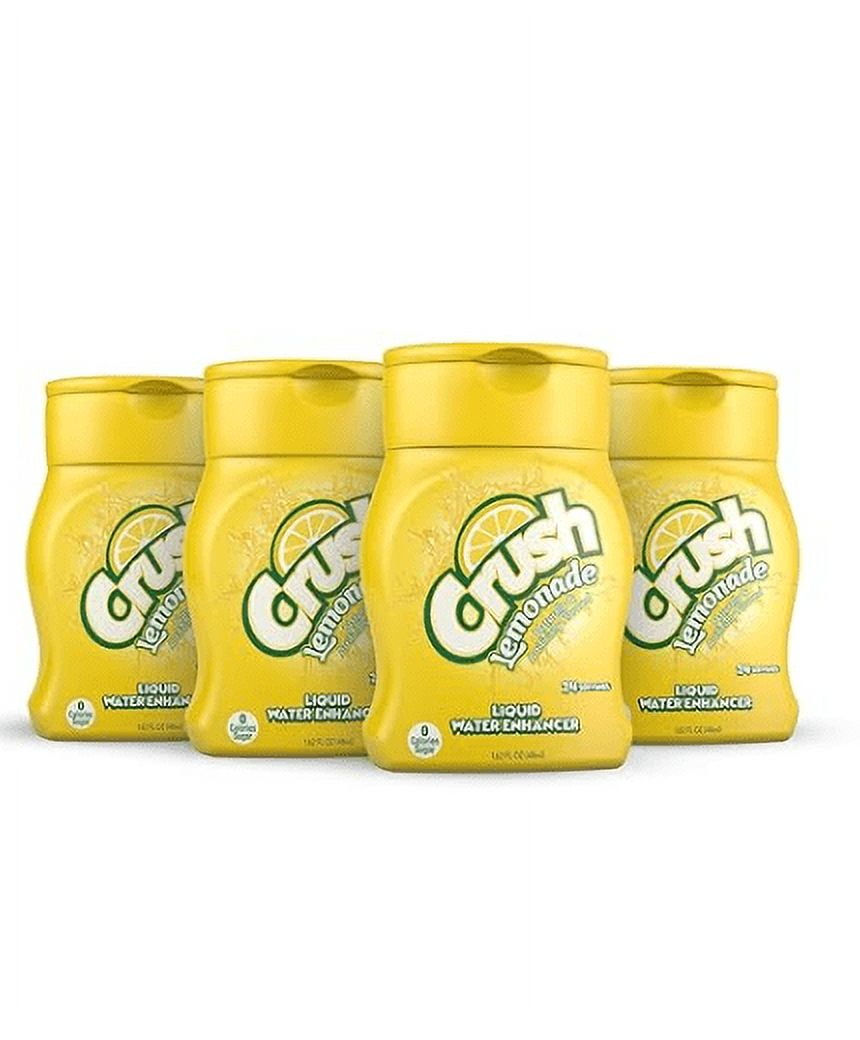 CRUSH Crush, Lemonade, Liquid Water Enhancer – New, Better Taste (4 Bottles, Makes 96 Flavored Water Drinks) 1.62 Fl Oz (Pack of 1)