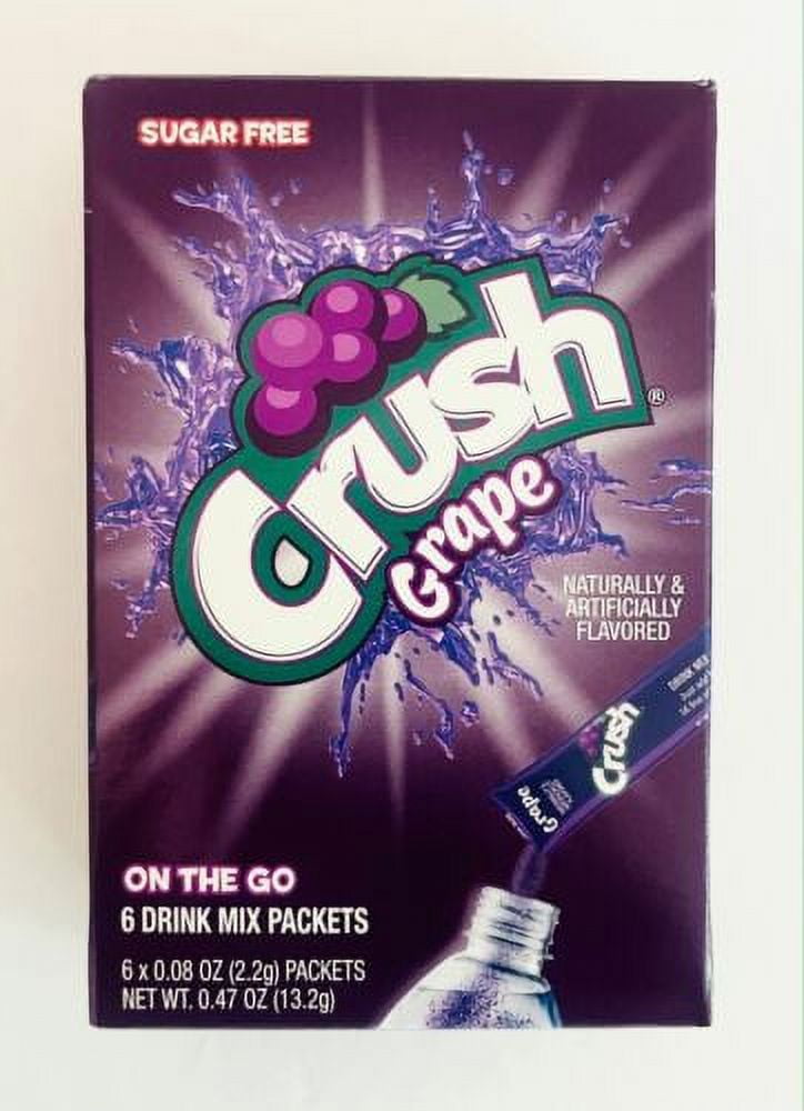 CRUSH GRAPE Singles to Go! Sugar Free Drink Mix 6 CT (2 pack)