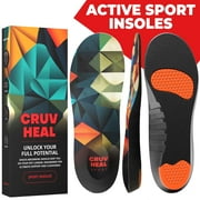 CRUVHEAL Sport Insoles for Men Women Running Shoe Inserts Shock Absorbing Support (Multicolor, L)