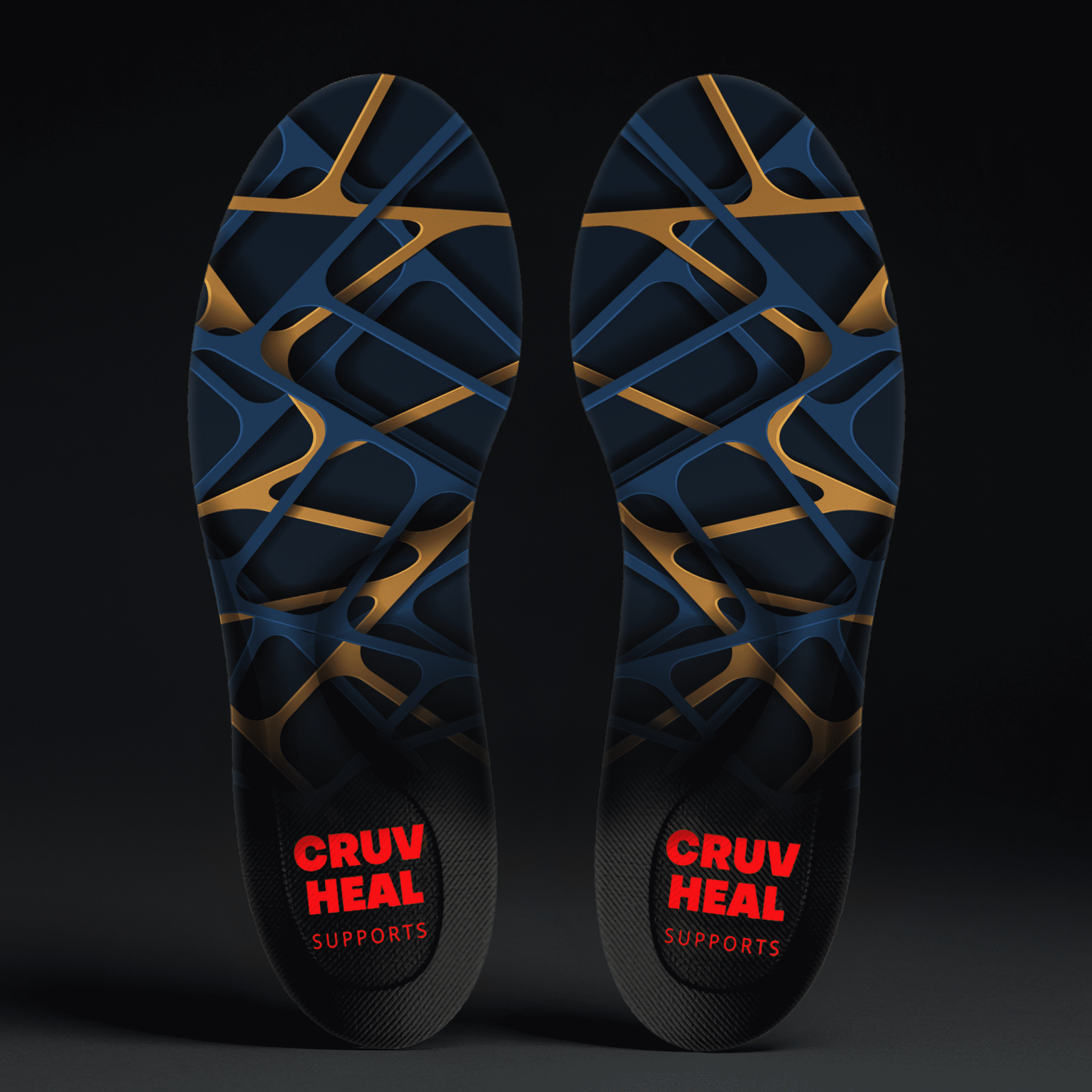 CRUVHEAL Work Orthotic Plantar Fasciitis Insoles for Men Women Flat Feet Arch Support (Blue, XL)