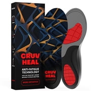 CRUVHEAL Work Orthotic Plantar Fasciitis Insoles for Men Women Flat feet Arch Support Size L, Blue