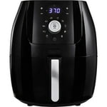 CRUX 6 Qt Digital Air Fryer with Nonstick Removable Dishwasher Safe Pan and Crisping Tray, Auto Shutoff Timer and Audible Alarm, Adjustable Temperature Control, Black