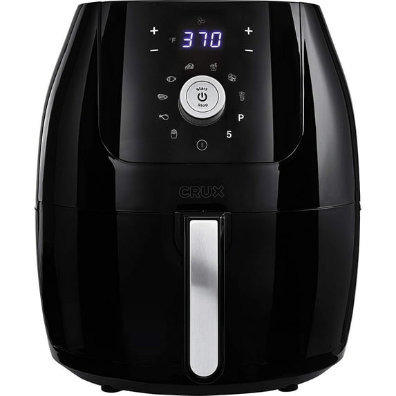 Crux 6 Qt Digital Air Fryer w/ Nonstick Removable Pan Dishwasher Safe & Crisping Tray
