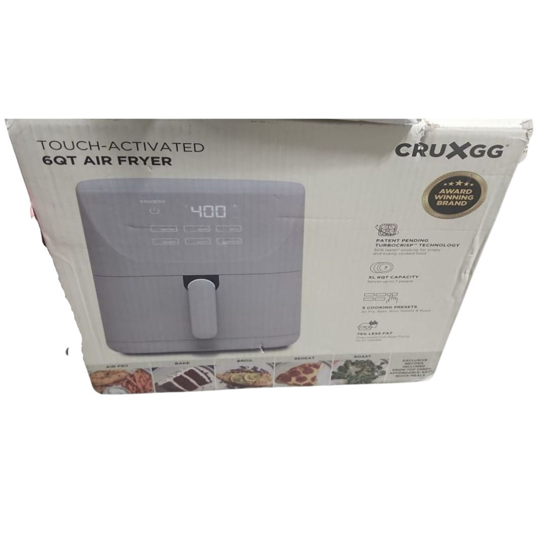 CRUXGG 6QT Touch-Activated Air Fryer – GRAY- Touch Activated