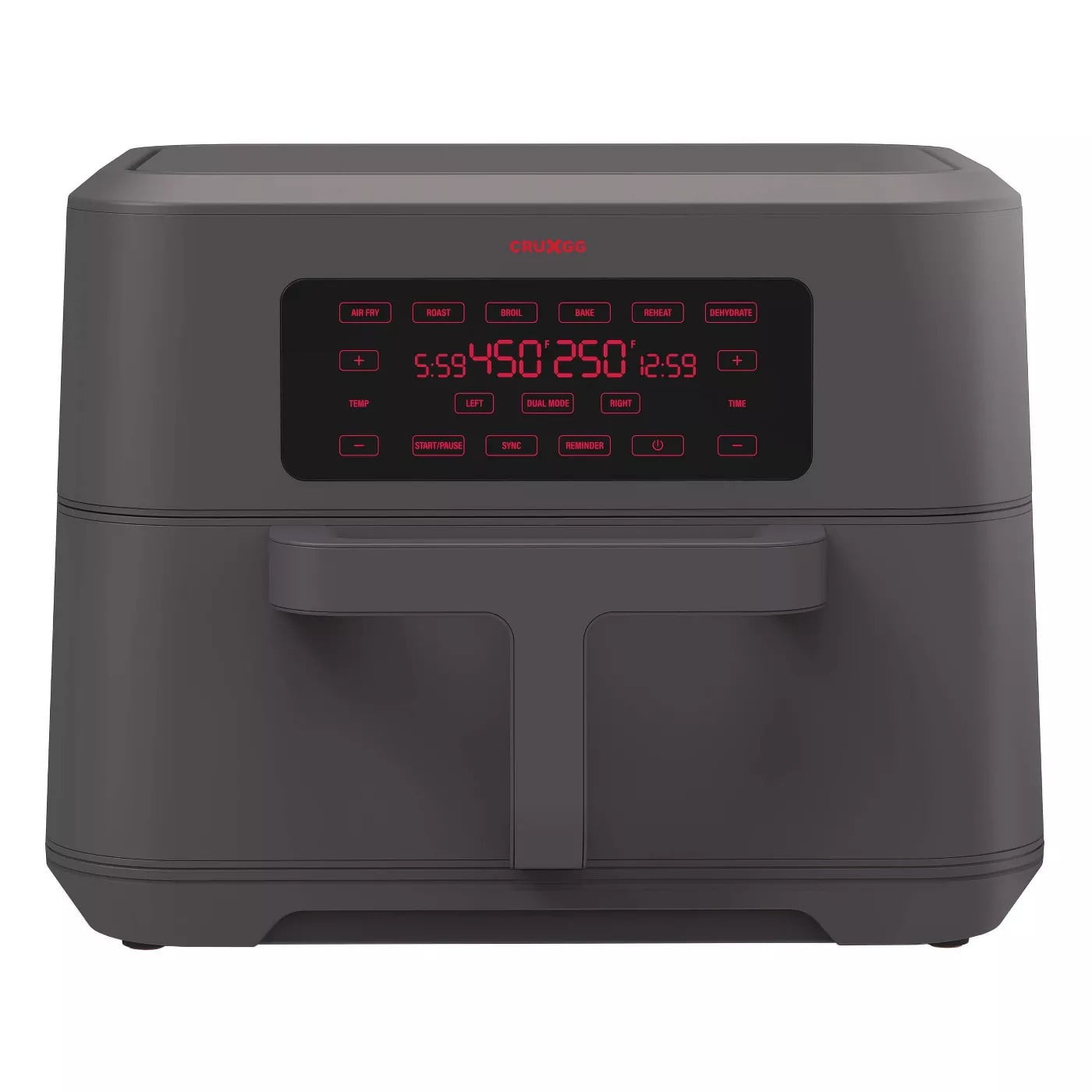 CRUXGG 9 qt Air Fryer, Smoke Gray - TriZone Technology