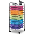 thumbnail image 1 of CRXX 10 Drawer Rolling Storage Cart Scrapbook Paper Office School Organizer (Multicolor), 1 of 18