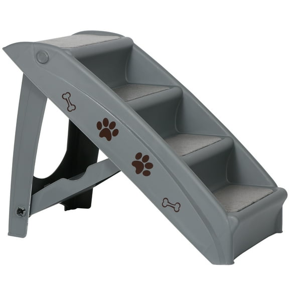 CRXX 24"Portable Pet Dog Stairs Folding Dog Ramp Non-Slip Surface for Dogs & Cats-24"-Grey