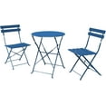 thumbnail image 1 of CRXX 3-Piece Folding Bistro Set, 2 Chairs and 1 Table, Weather-Resistant Outdoor/Indoor Conversation Set for Patio, Yard, Garden -Peacock Blue, 1 of 8