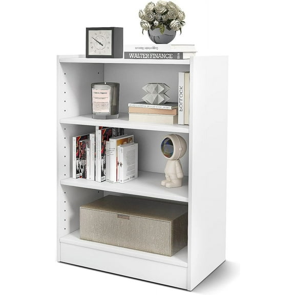 CRXX 3-Tier Open Bookcase, Modern 3-Cube Bookshelf with 18-Position Adjustable Shelves & Anti-toppling Devices, Multipurpose Cubical Display Storage Organizer for Living Room Study(1, White)