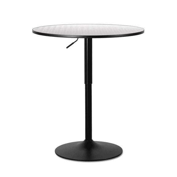 CRXX 31" Bistro Pub Adjustable Height Bar Table Kitchen Wooden Round Tabletop Counter-Silver Flash