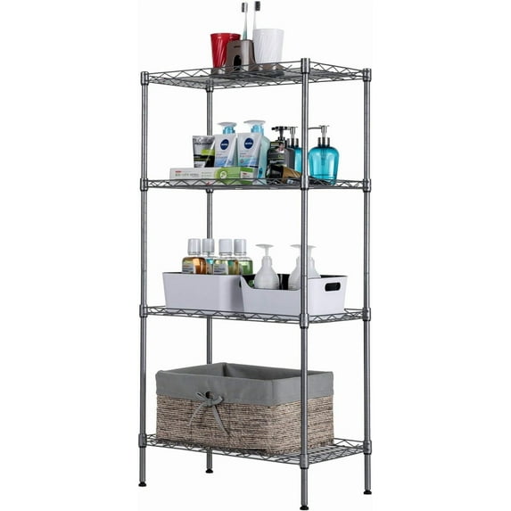 CRXX 4 Tier Corner Shelves Wire Shelving Rack Shelf Adjustable Storage Unit Organizer