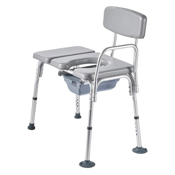 CRXX 4-in-1 Bedside Commode Chair Raised Toilet Seat 500 lbs Adjustable Height
