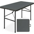 thumbnail image 1 of CRXX 4ft Plastic Folding Table, Indoor Outdoor Heavy Duty Portable w/Handle, Lock for Picnic, Party, Camping-4ft-Dark Gray, 1 of 8