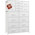 thumbnail image 1 of CRXX 57“H Tall Dresser for Bedroom with 16 Drawers,Fabric Dressers & chests of Drawers for Bedroom,Large Dresser for Closet,Sturdy Metal Frame & Wood Top,Entryway, Hallway-White, 1 of 10