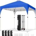 thumbnail image 1 of CRXX  6.6x6.6 Pop Up Canopy Tent with Vent, Easy Set Up Tent, Instant Sun Shelter Canopy with Wheeled Bag, 4 Sandbags, 8 Stakes & 4 Ropes, for Parties, Beach, Outdoor, Blue, 1 of 18