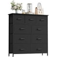 thumbnail image 1 of CRXX 9-Drawer Fabric Dresser for Bedroom,Tall Storage Tower with Metal Frame and Easy-Pull Fabric Bins,Storage Dresser Clothes Organizer for Living Room,Closet,Nursery,Black, 1 of 7