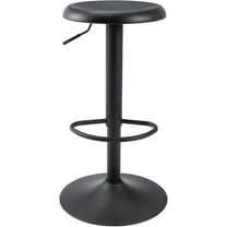 CRXX Adjustable Bar Stool, Swivel Round Metal Airlift Barstool, Backless Counter Height Bar Chair for Kitchen Dining Room Pub Cafe, 1 pc (Black)
