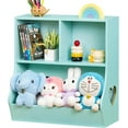thumbnail image 1 of CRXX Baby Toddler Bookshelf and Storage Organizer, Kids Cabinet and Bookcase, Wooden 3 Cubby Children Book Shelf for Playroom, Bedroom, Nursery, School 23.62'' H-2 Tier-Small-Green, 1 of 8