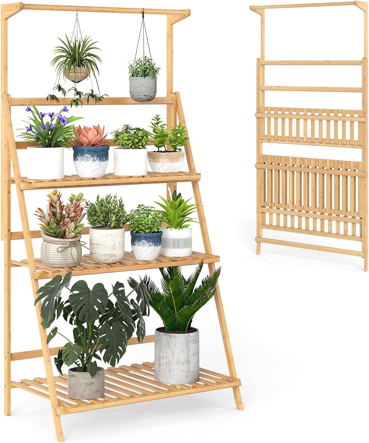 CRXX Bamboo 3-Tier Hanging Plant Stand, Ladder Martinique | Ubuy