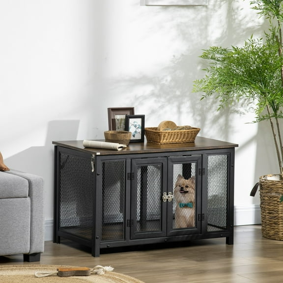 CRXX Big Dog Crate End Table - Dual-Function Puppy Kennel for Small to Medium Dogs, Indoor Pet Cage with Stylish End Table Design, Sturdy Construction for Home Decor, Secure & Comfortable Space