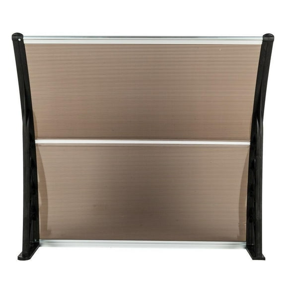 CRXX DIY 40"x 40" DIY Home Window Awning ABS Door Canopy Polycarbonate Outdoor Brown