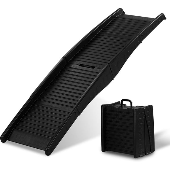 CRXX Dog Ramp, 61" Folding Pet Ramp for Car, SUV, Truck, Bed, Easy Access for Large Dogs Weight Bearing up to 150 Lbs, Non-Slip Step Surface, Lightweight Portable