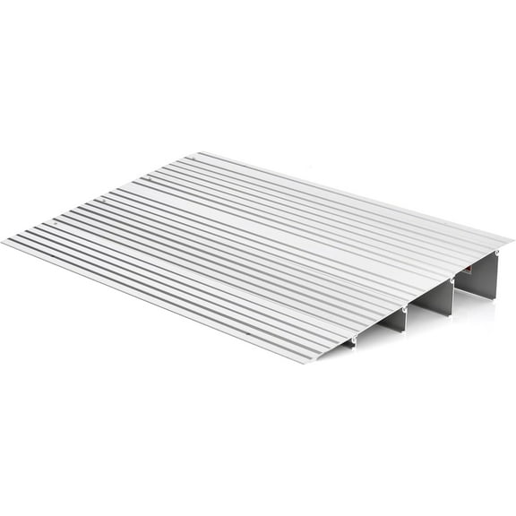 CRXX Door Threshold Ramp w/Non-Slip Surface, 4" Rise Aluminum Entry Ramp for Doorway, Adjustable Door Ramps for Wheelchairs, Scooters, Rollators & Power Chairs, 700 lbs Load Capacity (4 Inch)