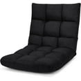 thumbnail image 1 of CRXX Floor Sofa Chair Video Gaming Chair with 14 Adjustable Position, Padded Back Support Floor Cushioned Seat, Folding Lazy Chair for Meditation, Reading, Watching, Living Room Recliner(Black), 1 of 9