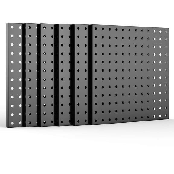 CRXX Metal Pegboard Panels 6-Pack 12"x12" Heavy Duty Pegboard Wall Organizer