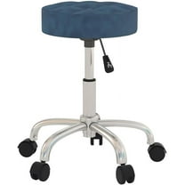 CRXX , Nora Metal Adjustable Backless Vanity/Office Stool with Casters, Blue