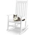 thumbnail image 1 of CRXX Outdoor Rocking Chair, Solid Wood High Back Rocker, All Weather Lounge Chair for Porch Patio Fire Pit Garden Backyard Deck Indoor, White, 1 of 8