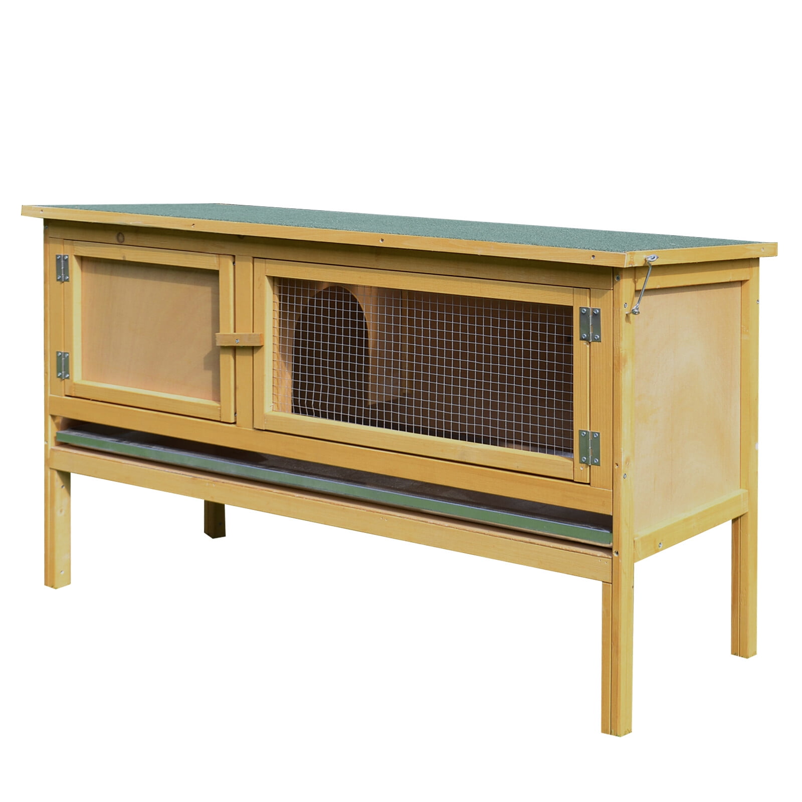 CRXX Raised Outdoor Small Animal Backyard Habitat Wood Hutch Weather Resistant Cage