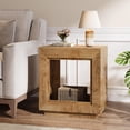 thumbnail image 1 of CRXX Rustic Brown End Table, 24" Side Table with Storage Shelf, Farmhouse Style Nightstand Bedside Table (1, Natural), 1 of 8