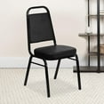 thumbnail image 1 of CRXX Trapezoid Back Banquet Chair, Black Vinyl/Black Frame 2.5" Seat, 1 of 7