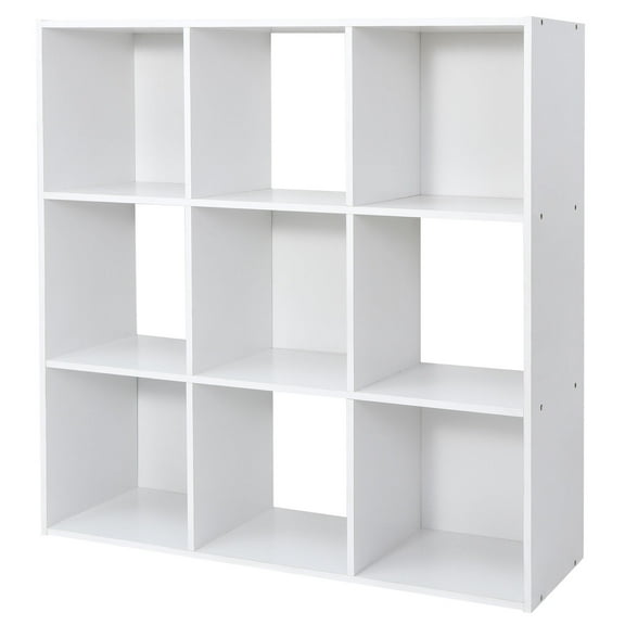 CRXXv9 Cube Storage Organizer - Wooden Bookshelf with 5 Removable Back Panels, White Display Shelf for Living Room, Bedroom & Home Office, Multi-Purpose Cube Organizer for Books, Decor & Toys