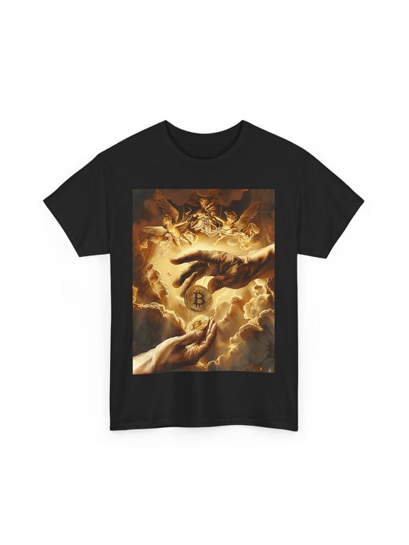 CRYPTO BITCOIN HEAVENLY ARTISTIC ANGELS TSHIRT SHIRT GIFT MEN DAD HUSBAND TEE