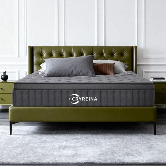 CRYREINA Queen Mattress, 14 Inch Queen Hybrid Mattress in a Box, Upgrade Individually Pocket Springs, Medium Firm, Pressure Relief, Breathable Comfort and Durable