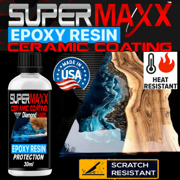 CRYSTAL CLEAR ART EPOXY RESIN TABLE & BAR TOP CERAMIC COATING SCRATCH RESISTANT