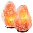 thumbnail image 1 of CRYSTAL DECOR Set of 2 Hand Crafted Natural Himalayan 7" Salt Lamp On Wooden Base, 1 of 3