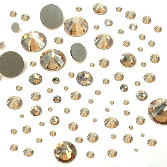 CRYSTAL GOLDEN SHADOW (001 GSHA) 144 pcs 2058/2088 SWAROVSKI Flatbacks rhinestones nail art mixed with Sizes ss5, ss7, ss9, ss12, ss16, ss20, ss30 ALT2