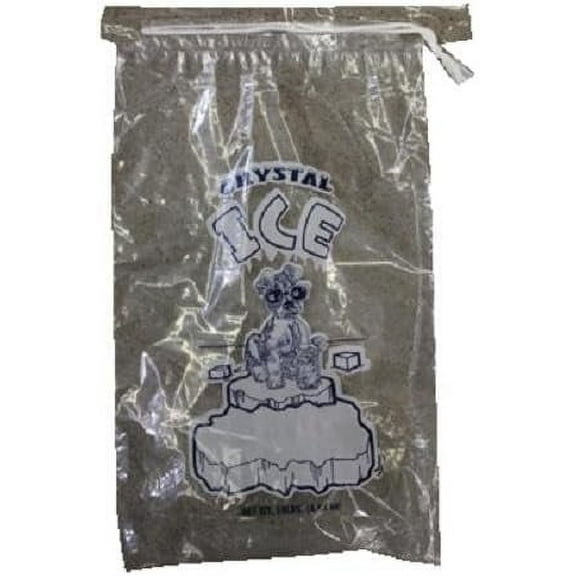 CRYSTAL ICE BAG 10lb With DRAWSTRING ( 500 in a Pack )