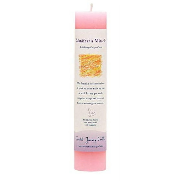 CRYSTAL JOURNEY Candle Pillar Manifest Miracle, 1 EA