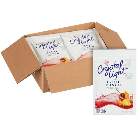 CRYSTAL LIGHT Single Serve Sugar-Free Fruit Punch Powdered Mix, 1.8 oz. Packet (Pack of 12)