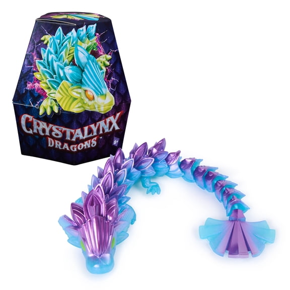CrystaLynx Dragons, 9-inch Collectible Articulated Dragon Figure (Styles May Vary)