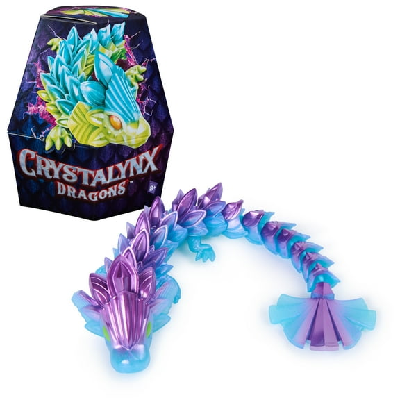 CrystaLynx Dragons, 9-inch Collectible Articulated Dragon Figure (Styles May Vary)