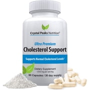 CRYSTAL PEAKS NUTRITION Cholesterol Supplement - المكونات الطبيعية بالكامل لدعم مستويات HDL و LDL Colesterol العادية. يدعم التداول الأمثل. 60 كبسولة