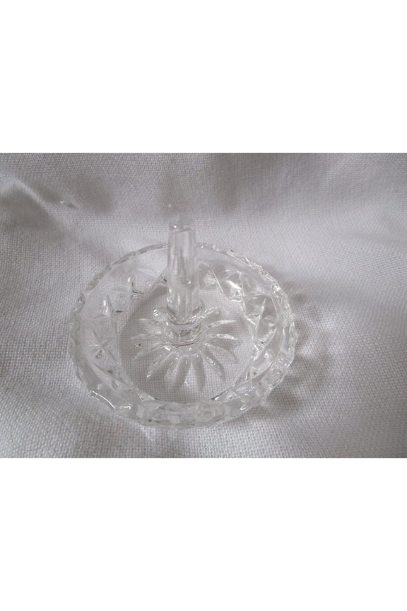 Ring Holders for Jewelry, Round Crystal Glass Dish, 3 inch