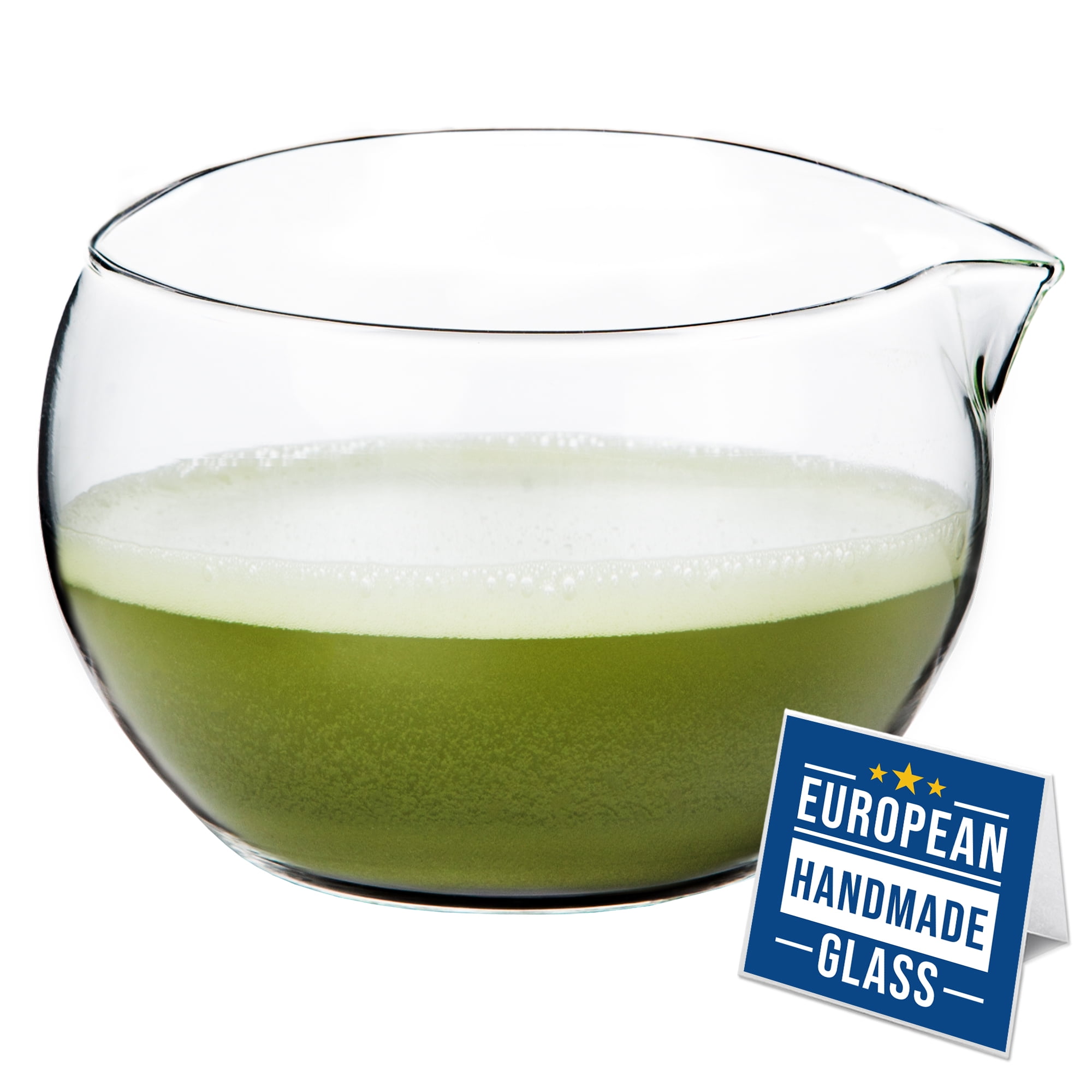 CRYSTALIA Matcha Bowl with Pouring Spout, Handmade, Thick & Heat