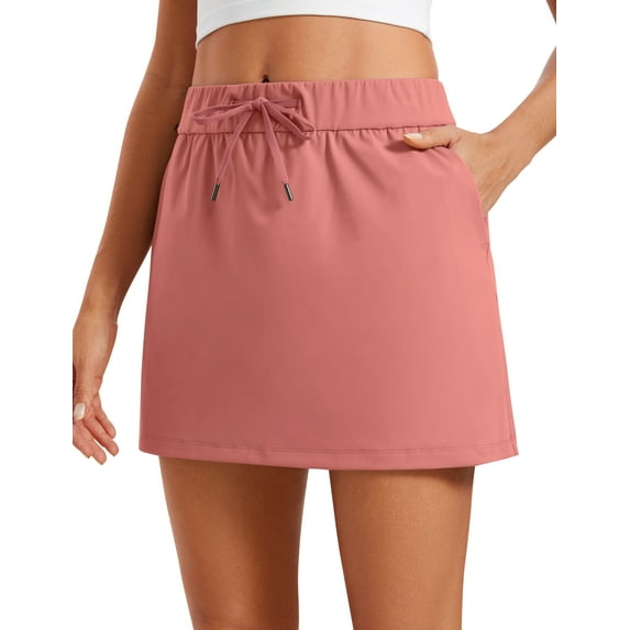 CRZ YOGA 4-Way Stretch Skirts for Women High Waisted Skorts with 5 Pockets